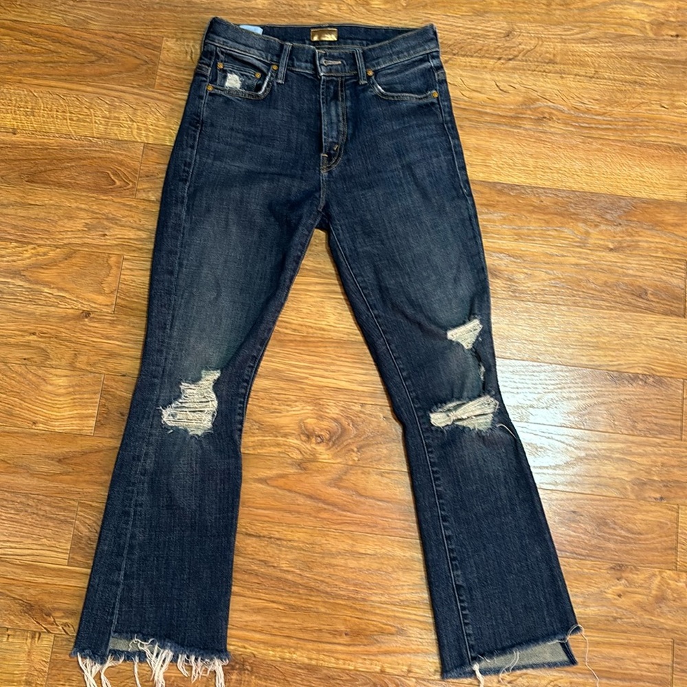 Mother denim insider crop step fray 25